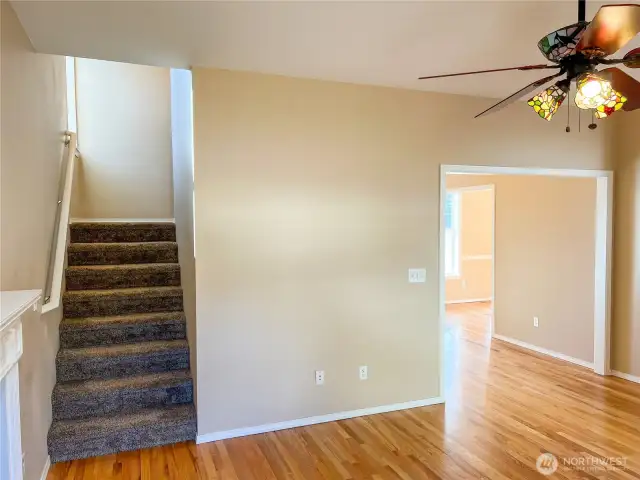 Stairwell to the bedrooms, baths, laundry and bonus room/4th bedroom.