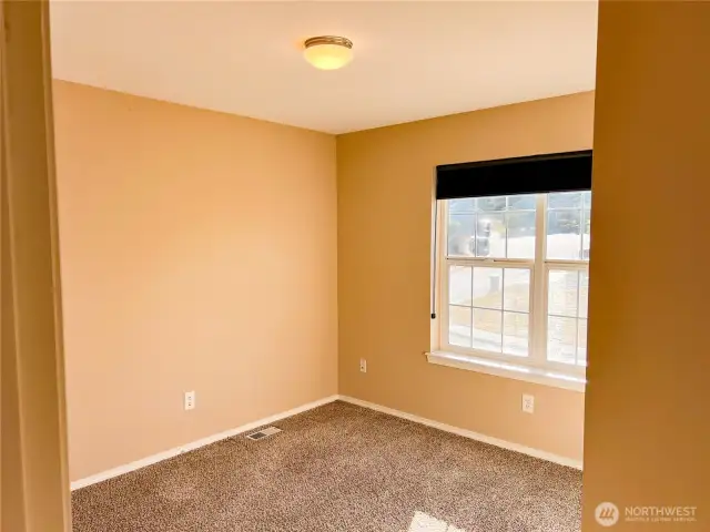 First bedroom to the left at the top of the stairs.