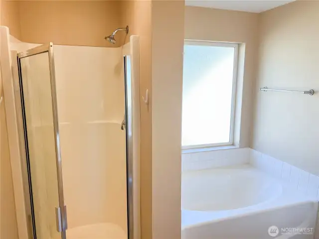 Shower and tub, no waiting.