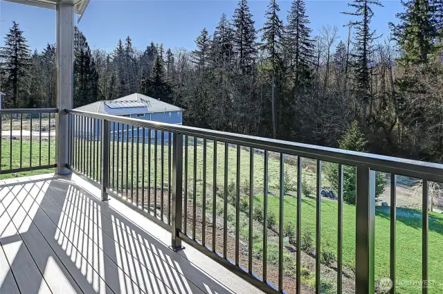 Rear deck faces south, lots of sunlight and an open territorial view.
