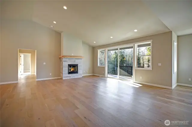 Vaulted ceilings and gas fireplace in the living room, double pane windows and can lighting throughout.