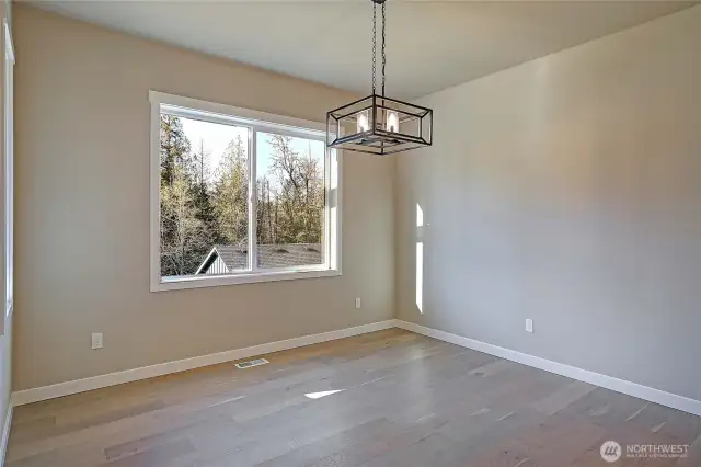 Separate space for a dining table.