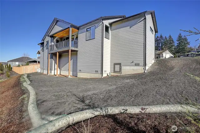 Rear view of home.