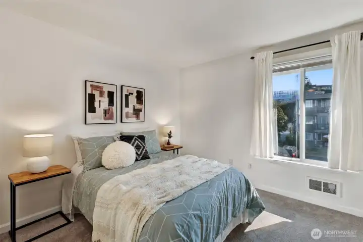 2nd Bedroom or home office with large, wall-length closet.