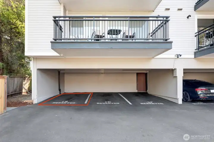 Unit 107 owns covered end space #15.