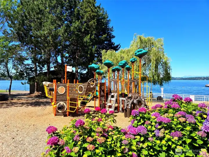 Play structure across the street at Houghton Beach Park.