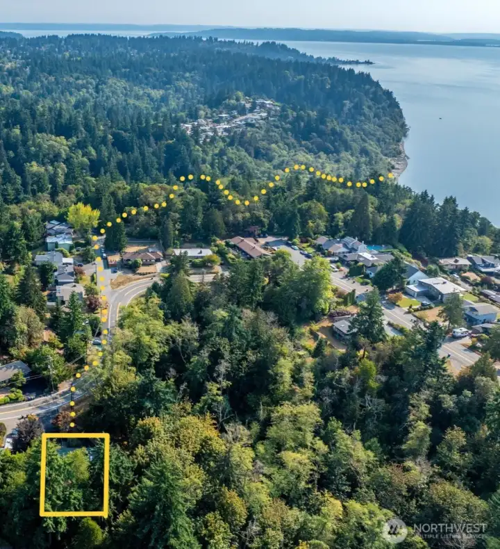 20-30 Minute Scenic Walk to Seahurst Beach. Trail Path is Not Entirely Accurate & is for Illustration Purposes Only