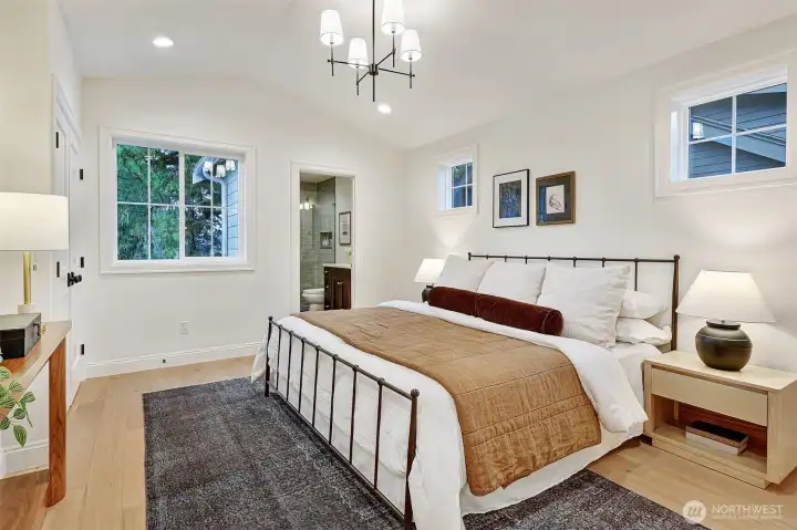 Primary bedroom on upper level.