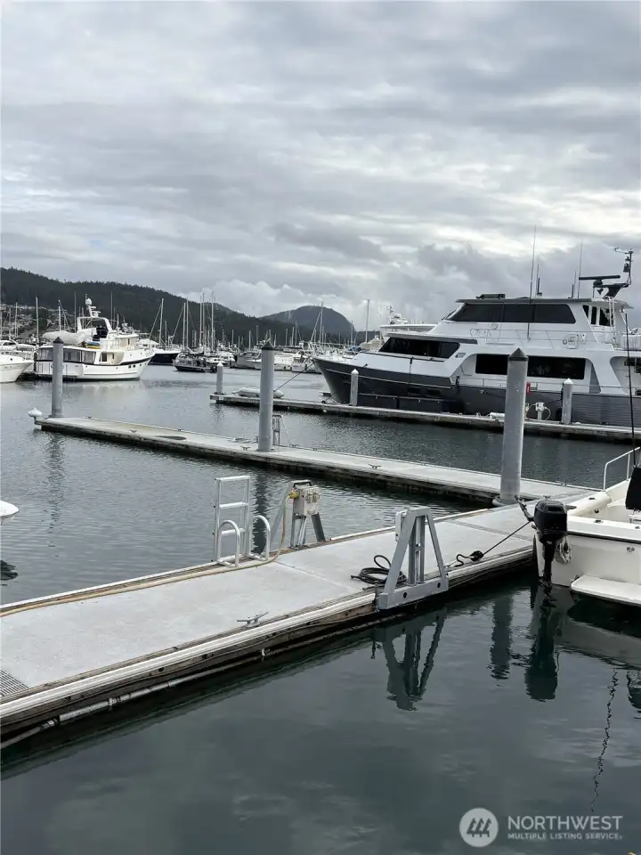 Your Slip (On the end to the left, and conveniently located on the outside) is 30.5 feet with electricity & water available