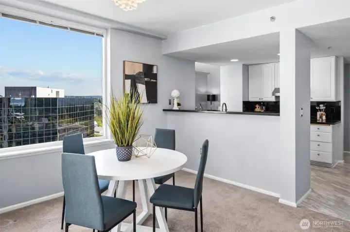 City and Cascade views from elevated Bellevue residence