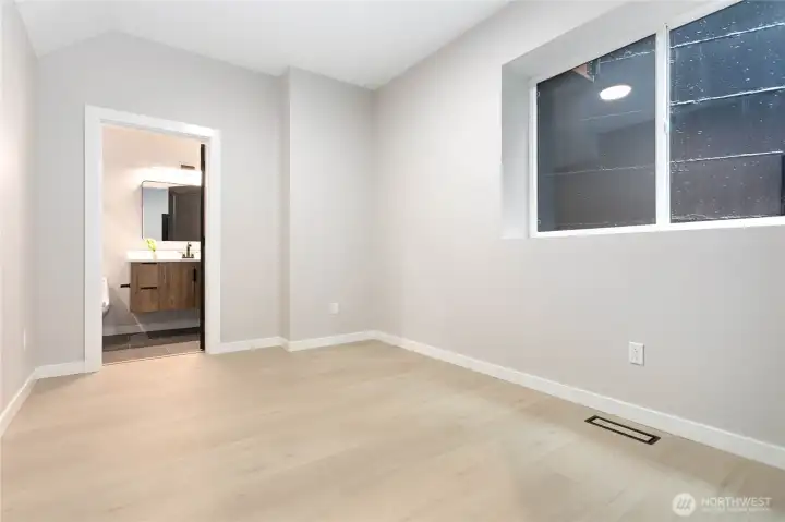 Lower level primary suite.