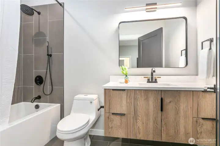 Lower level primary suite bathroom.