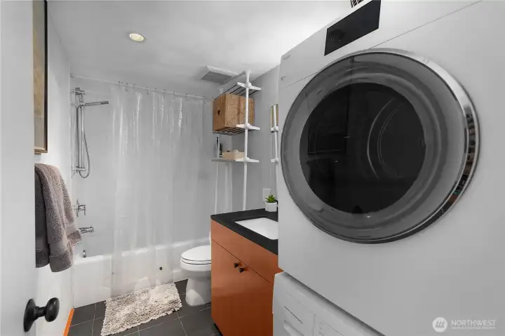 Laundry room in the main floor full bath.