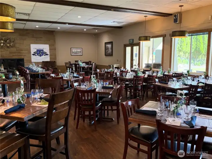 Inn Restaurant and Blanery Room behind.  Dinner Wednesday through Sunday, members only.