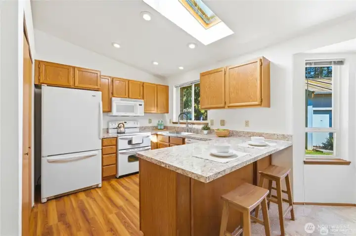 Great storage and counter space in the kitchen