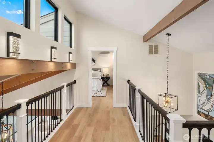 Catwalk to primary bedroom.