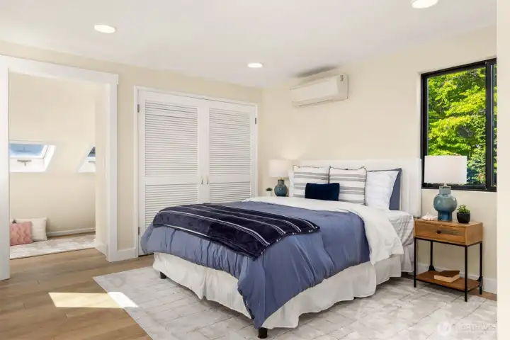 3rd bedroom with pass through office space.