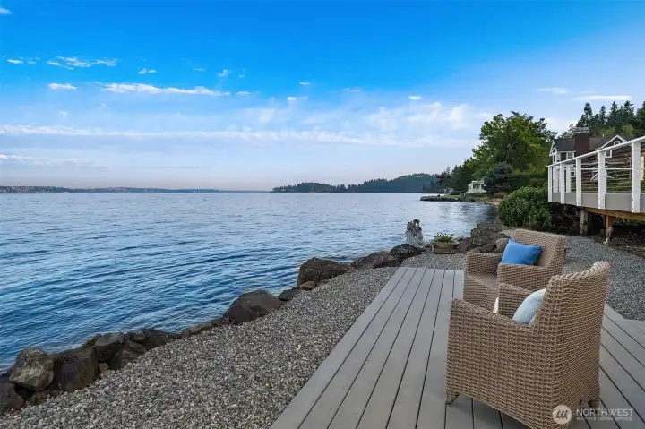 Beachfront seating.