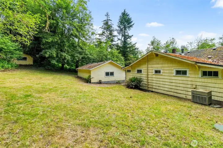 Garage (left) & House (right)