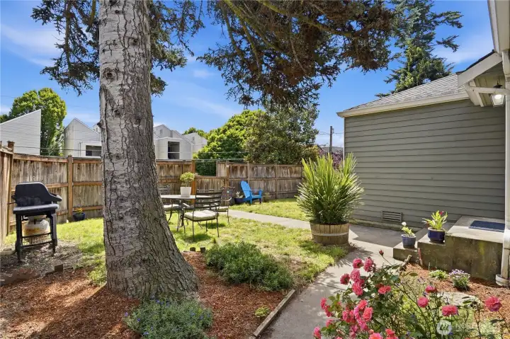 Private, fully fenced yard.