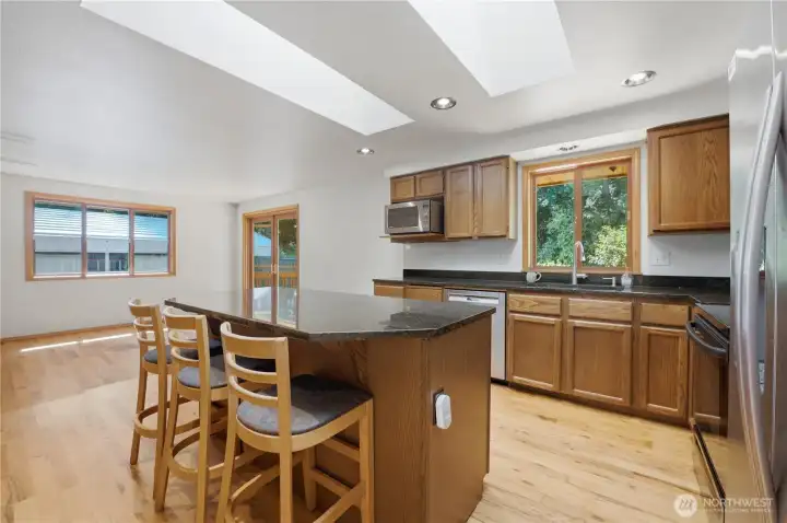 Kitchen area with breakfast bar