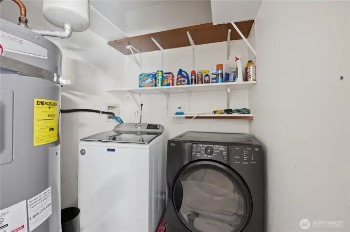 Laundry room in garage