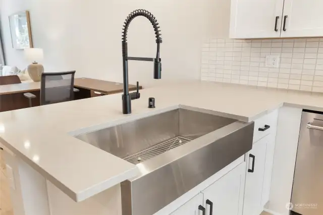 Farmhouse sink. ALL PHOTOS ARE OF OUR STAGED MODEL, FINISHES MAY VARY.