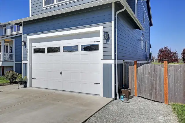 Extra-deep, high-bay finished garage...