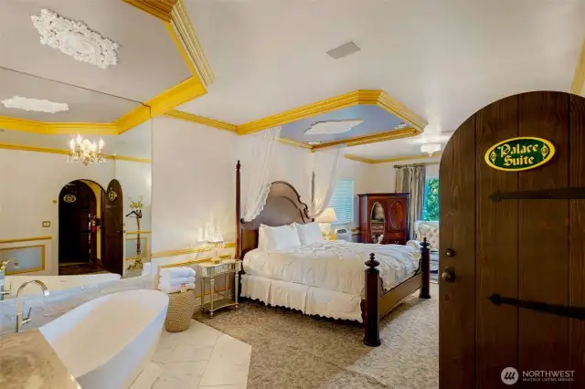 The Palace Suite offers a royally chic experience with its antique-modern ambience.