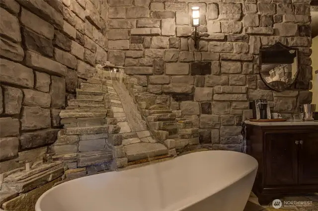 Castle Suite. As water trickles down the stone, filling the Castle Suite's freestanding tub, you can begin your escape to pure relaxation.