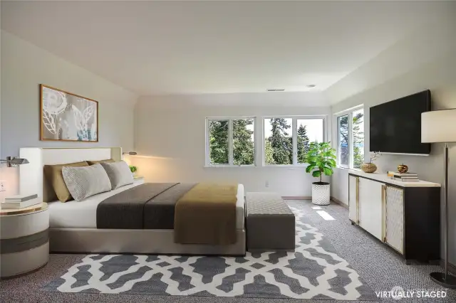 Virtually Staged Primary Bedroom with Ensuite