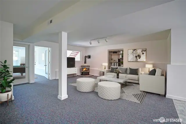 Virtually Staged Lower Level Living Space