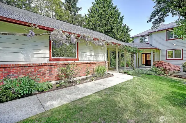 Front Exterior of Home with Shop and Breezeway
