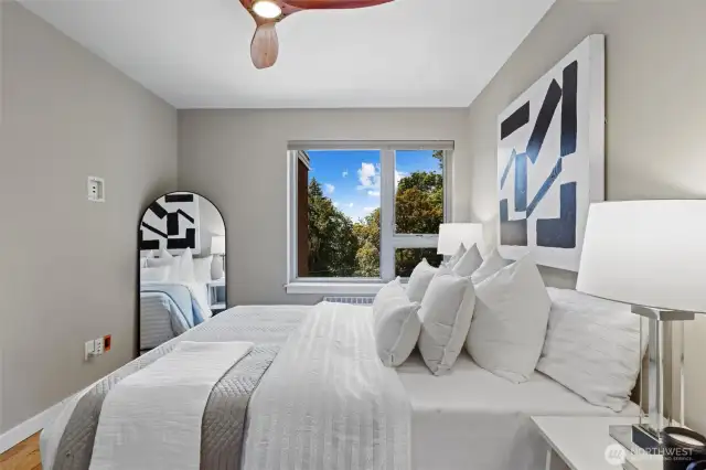 Bedroom - great for an office, second bedroom or guest room. Ceiling fans installed in every room. SW windows