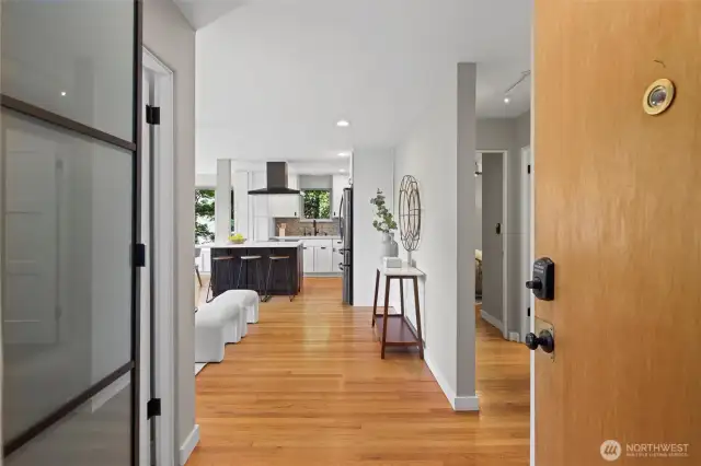 Unit entrance. Built ineextra storage on the left.