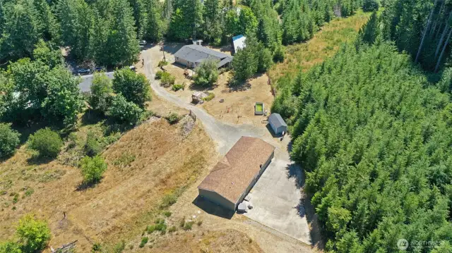 Overhead view of both homes