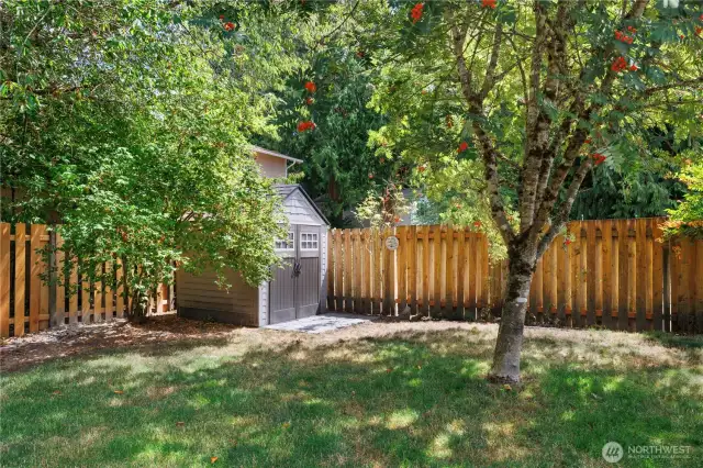 Fully fenced and gated on both sides.  Enjoy your quiet and privacy here on this cul de sac.