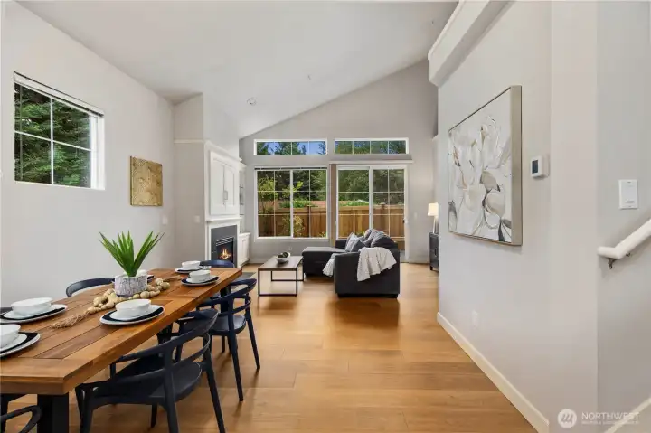 To your left as you enter you'll find an open concept dining room and second living room, complete with fireplace for the blustery autumn days ahead.