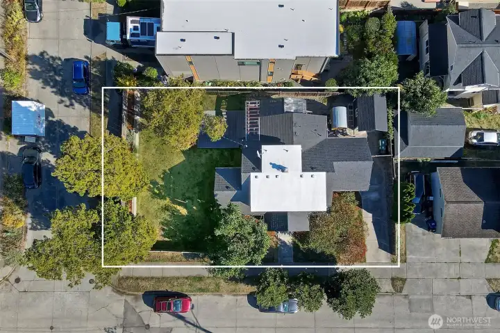 The corner lot measures 6,500 square feet.