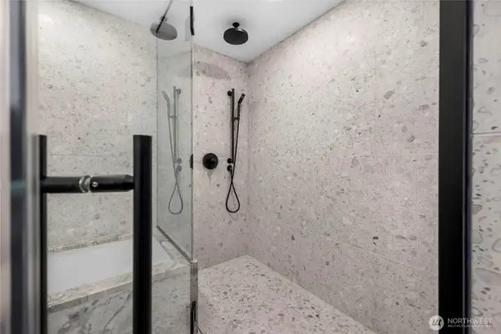 Step into the marble radiant heated floors