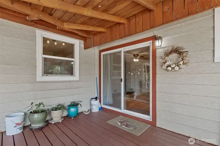 Slider that enters house to Dining room area and main entry
