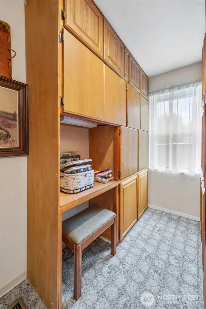 Sewing or craft space with storage
