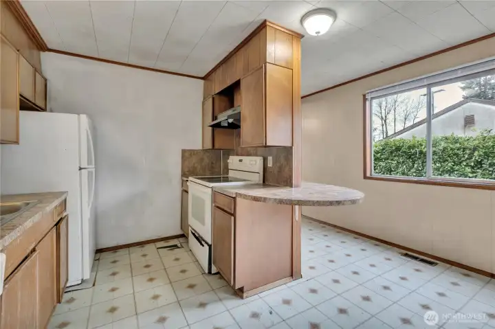 Eating bar for quick grab and go meals.