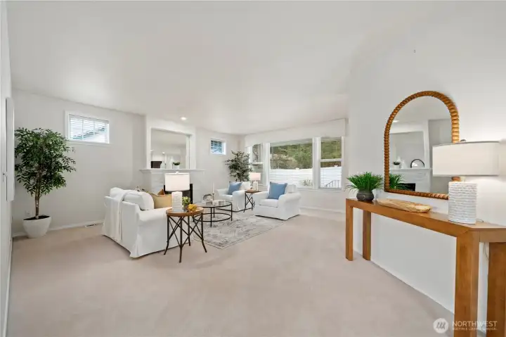 Step inside to elegant touches including neutral paint, crisp white trim and blinds, and classic six-panel doors.