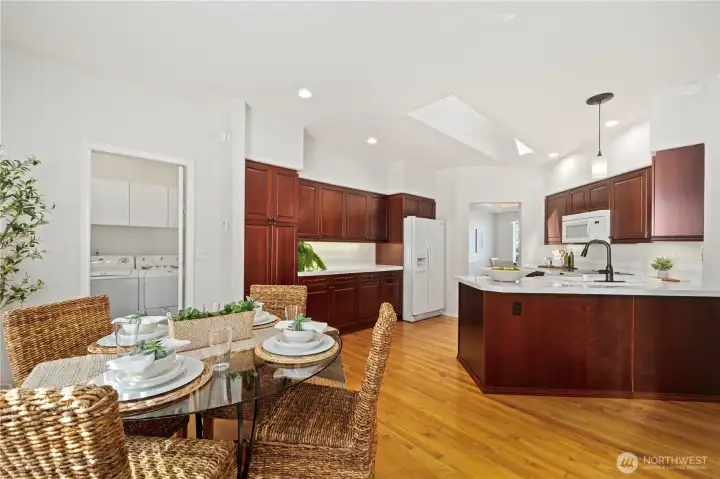 Back inside, you can see the doorway to the laundry room.