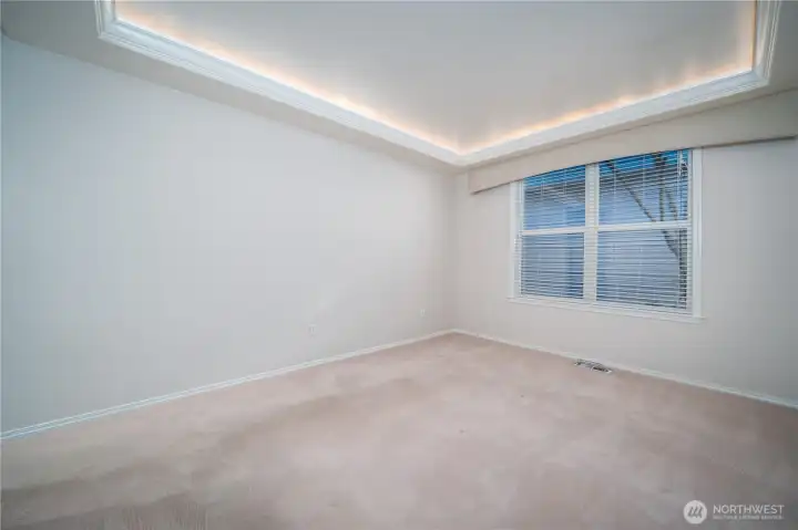 Another perspective of the spacious primary suite.