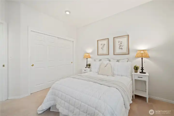 The secondary bedroom features a large   closet as well.