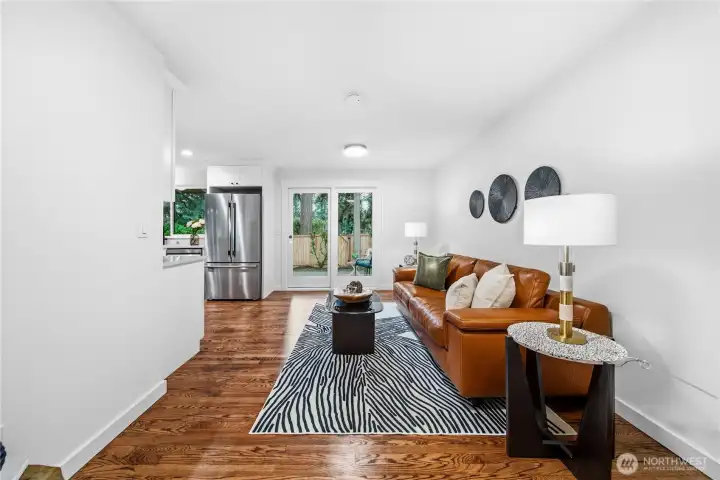 Family/Kitchen connecting to patio