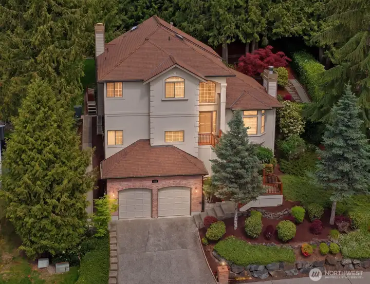 Twilight view of the house