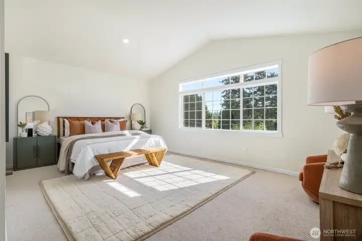 Plenty of space for a king sized bed and an office.